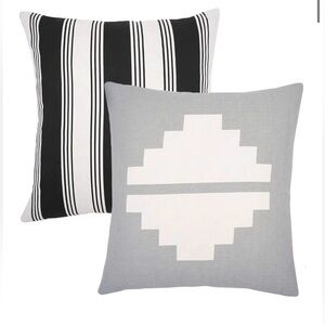 Woven nook Black and White Geometric Throw Pillows